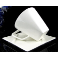 KC-2577 Haonai ceramic coffee cup with square saucer